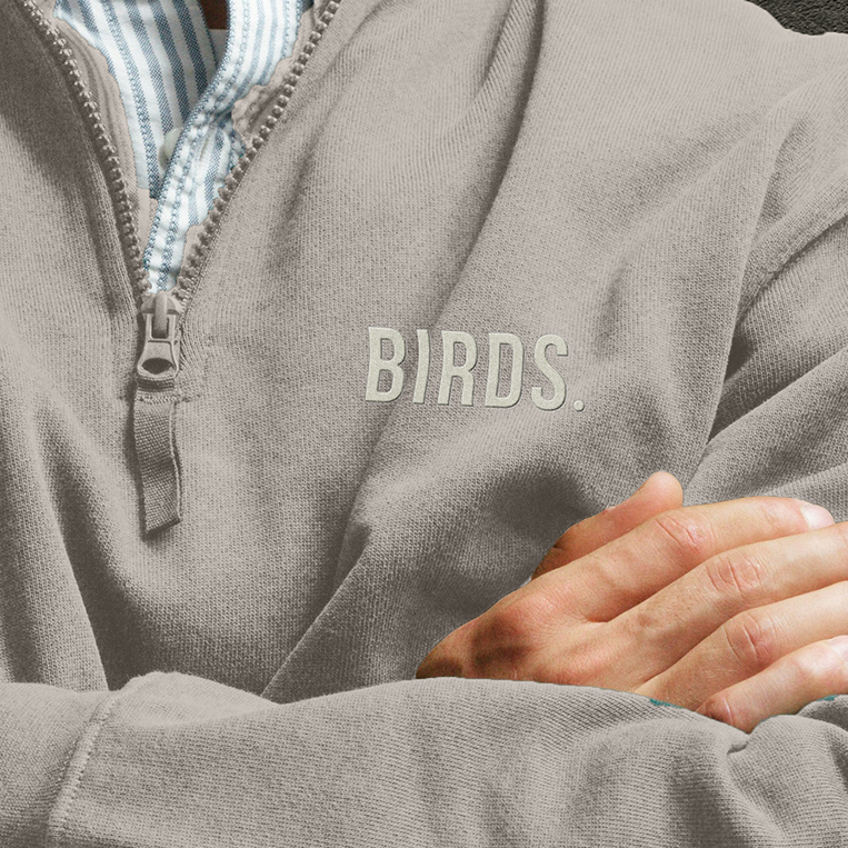 Birds Embroidered Core Quarter Zip