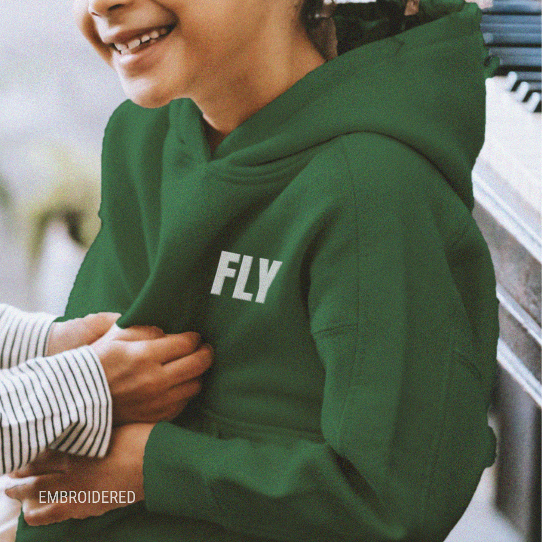 Fly Embroidered Kids Hoodie