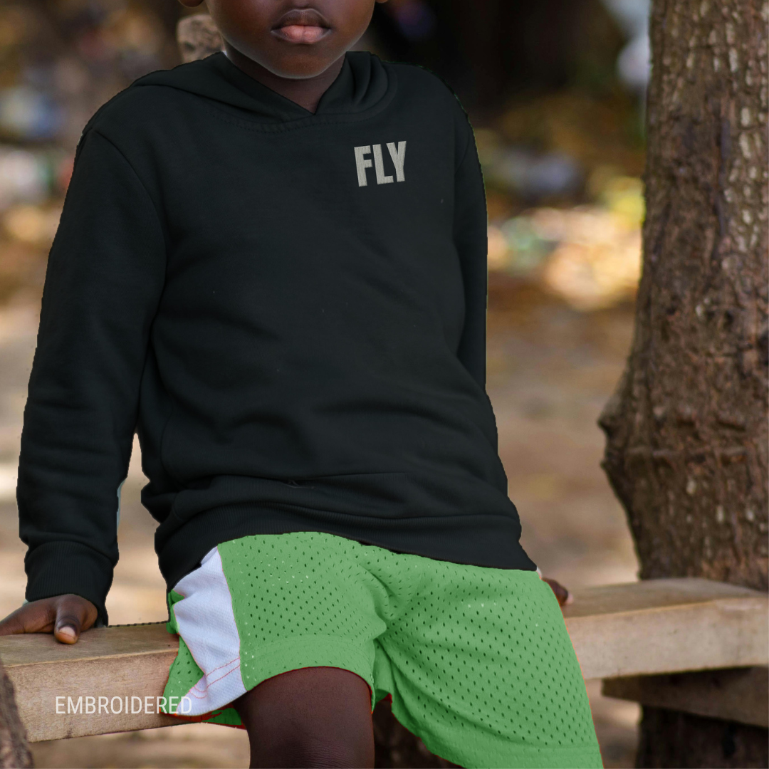 Fly Embroidered Kids Hoodie
