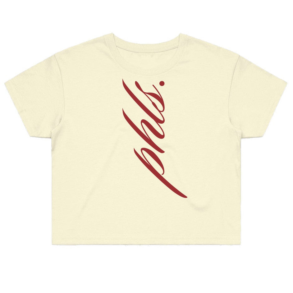 PHLS Vertical Script Cropped Tee