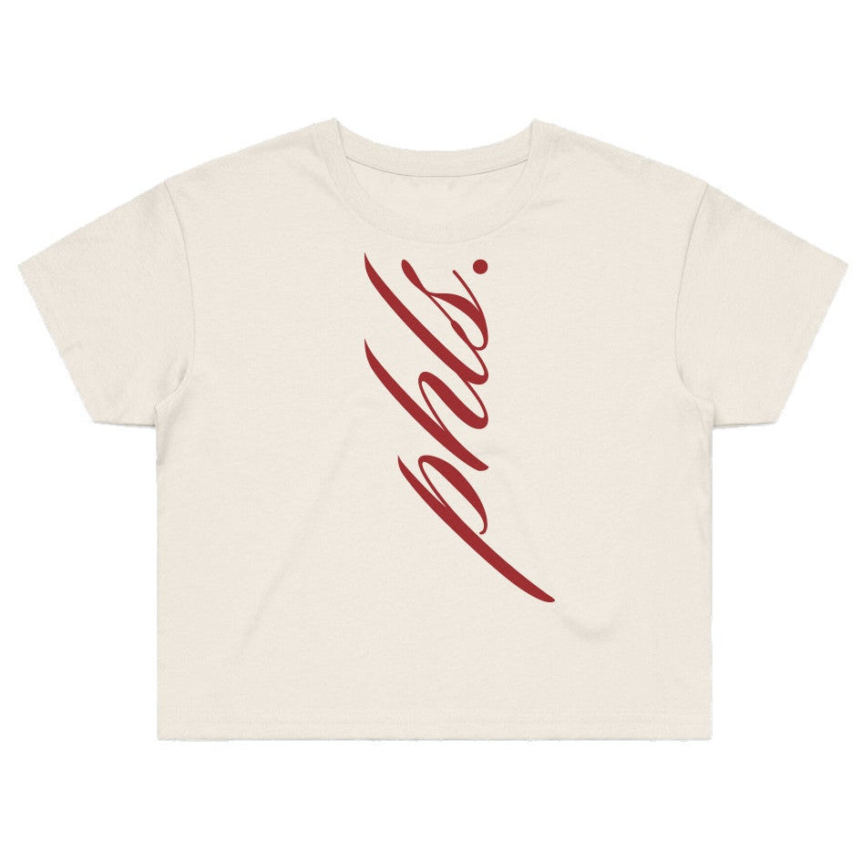 PHLS Vertical Script Cropped Tee