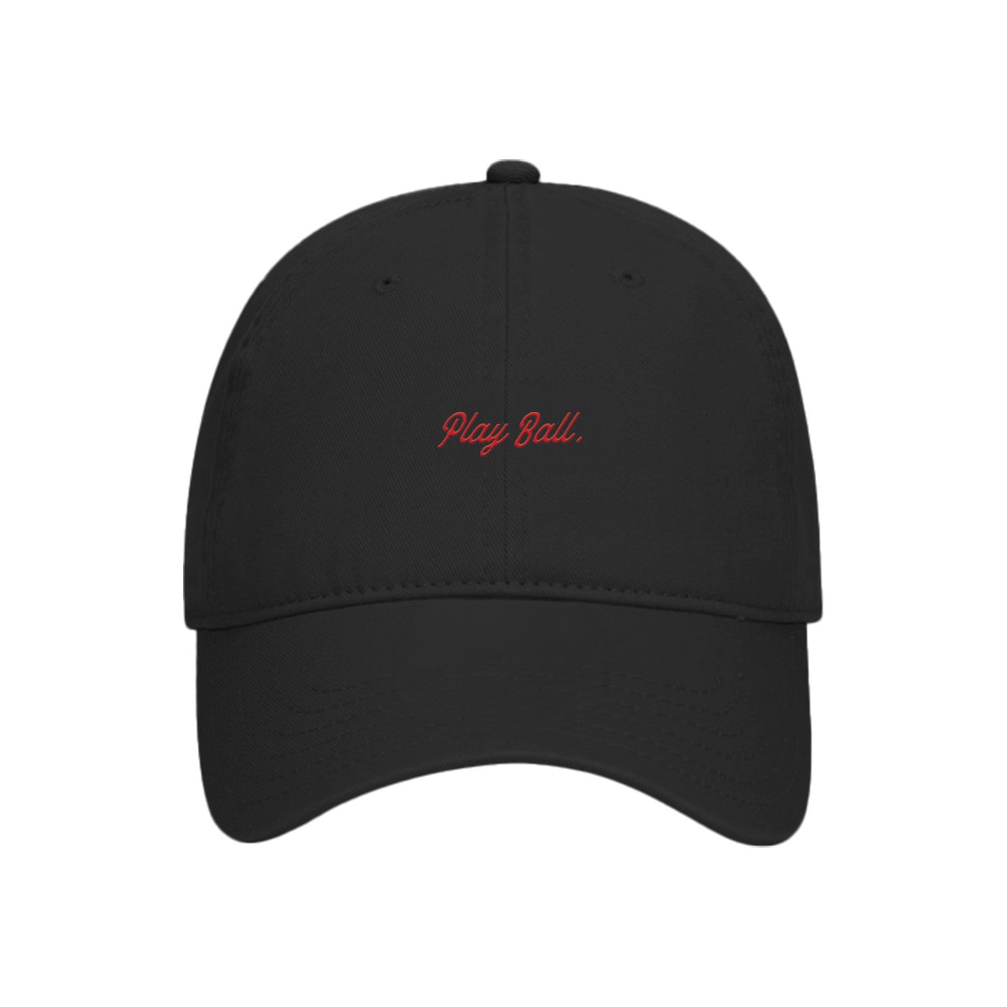 Play Ball Red Embroidery Baseball Dad Hat