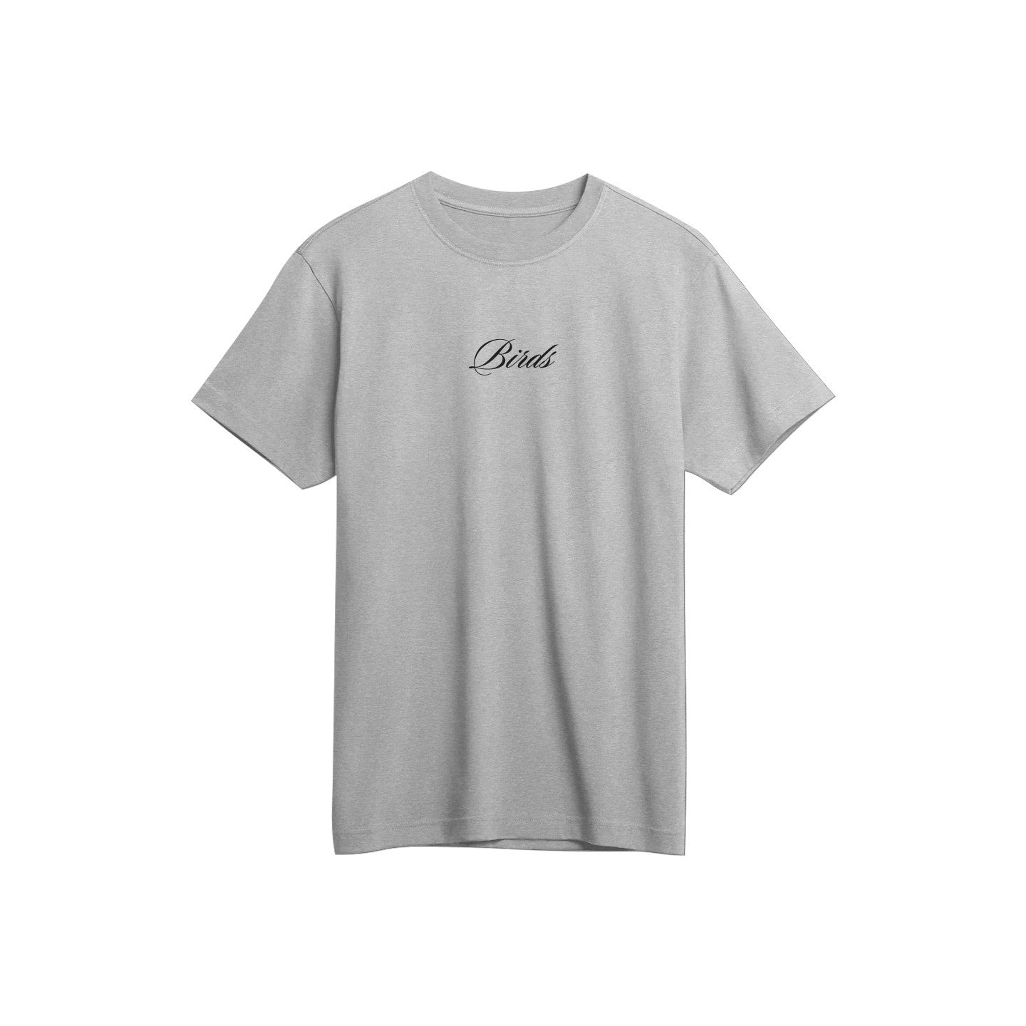 Fly Society 215 Birds script Supima tee, alternate view.