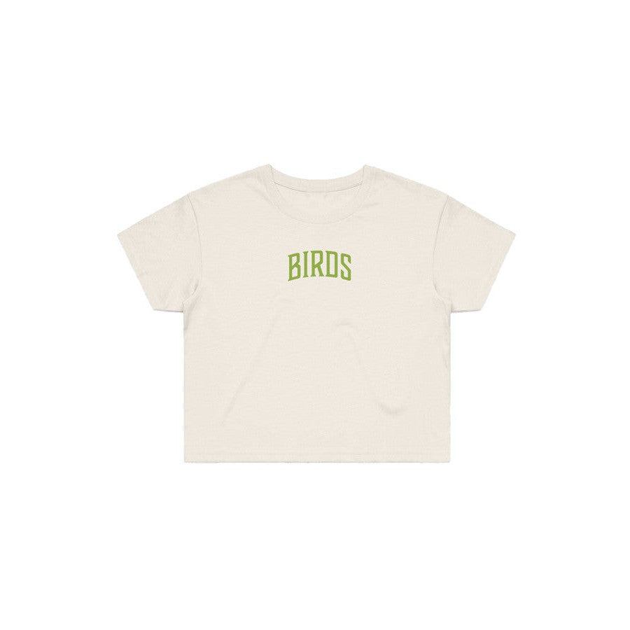 Fly Society 215 Birds Arc cropped tee, detail view.