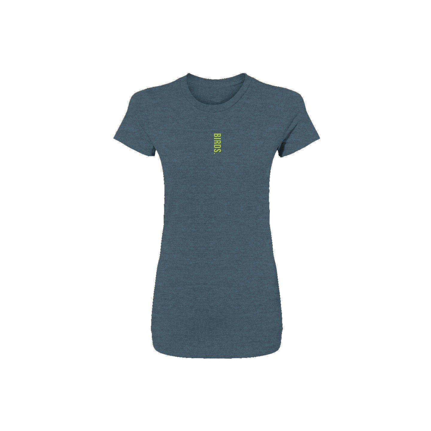 Fly Society 215 Birds vertical women's heather slim tee in heather deep teal.