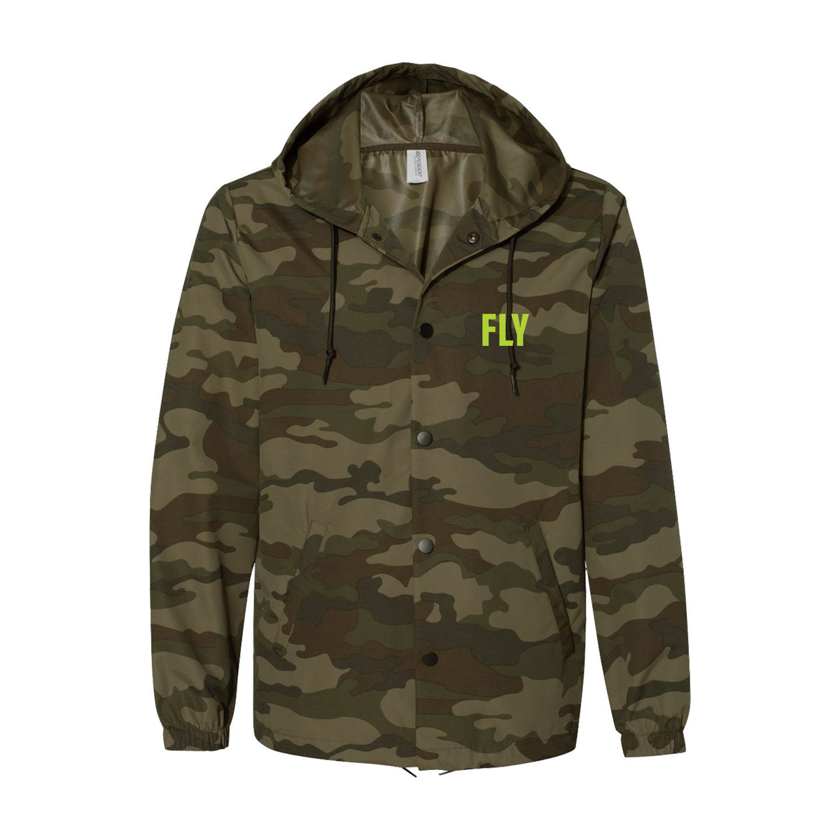 Embroidered Camo Water Resistant Windbreaker