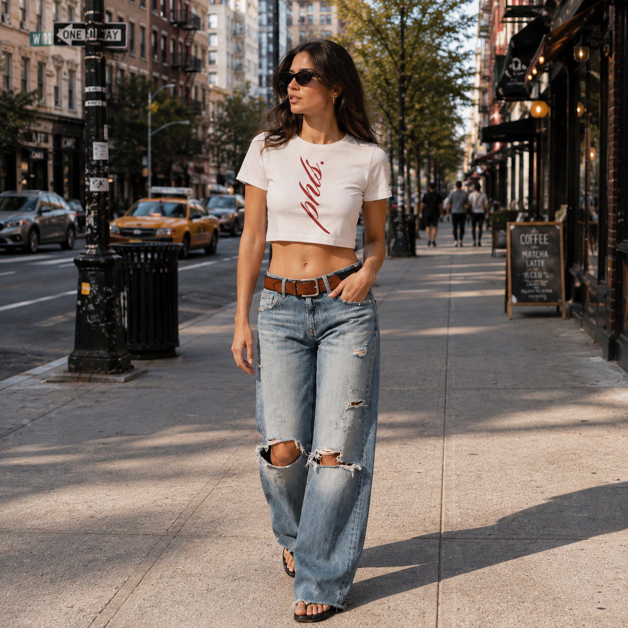 PHLS Vertical Script Cropped Tee