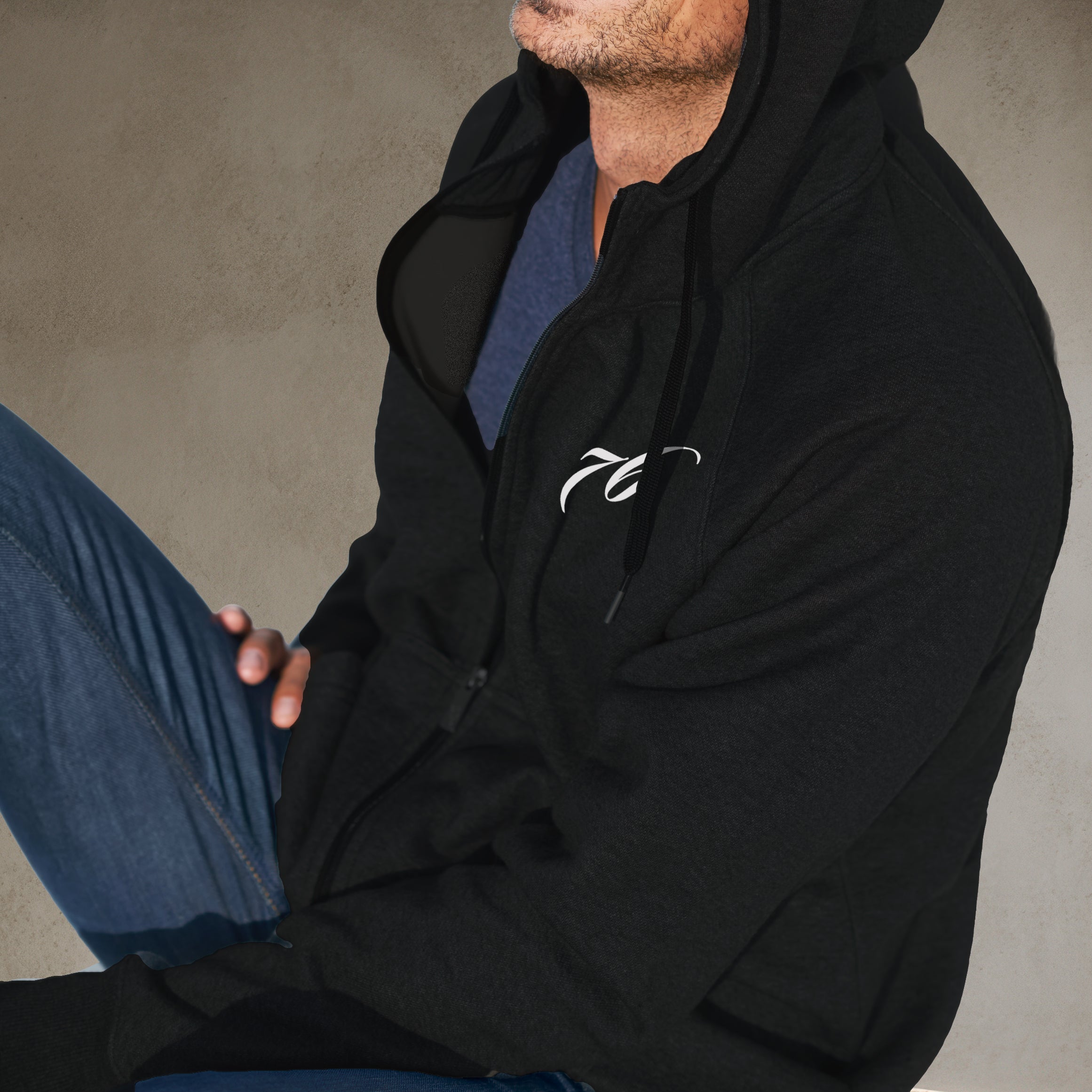 76 Script Zip Hoodie