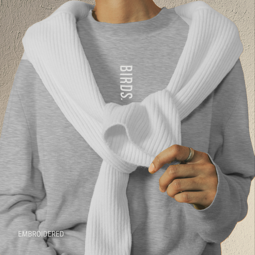 Birds Vertical Embroidered Core Crew
