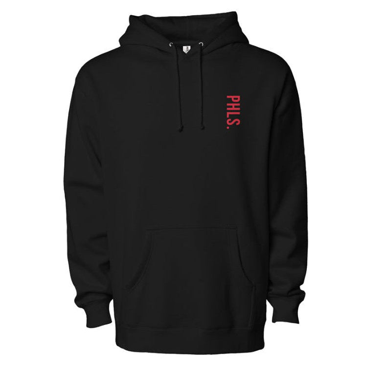 PHLS Vertical Embroidered Hoodie Black