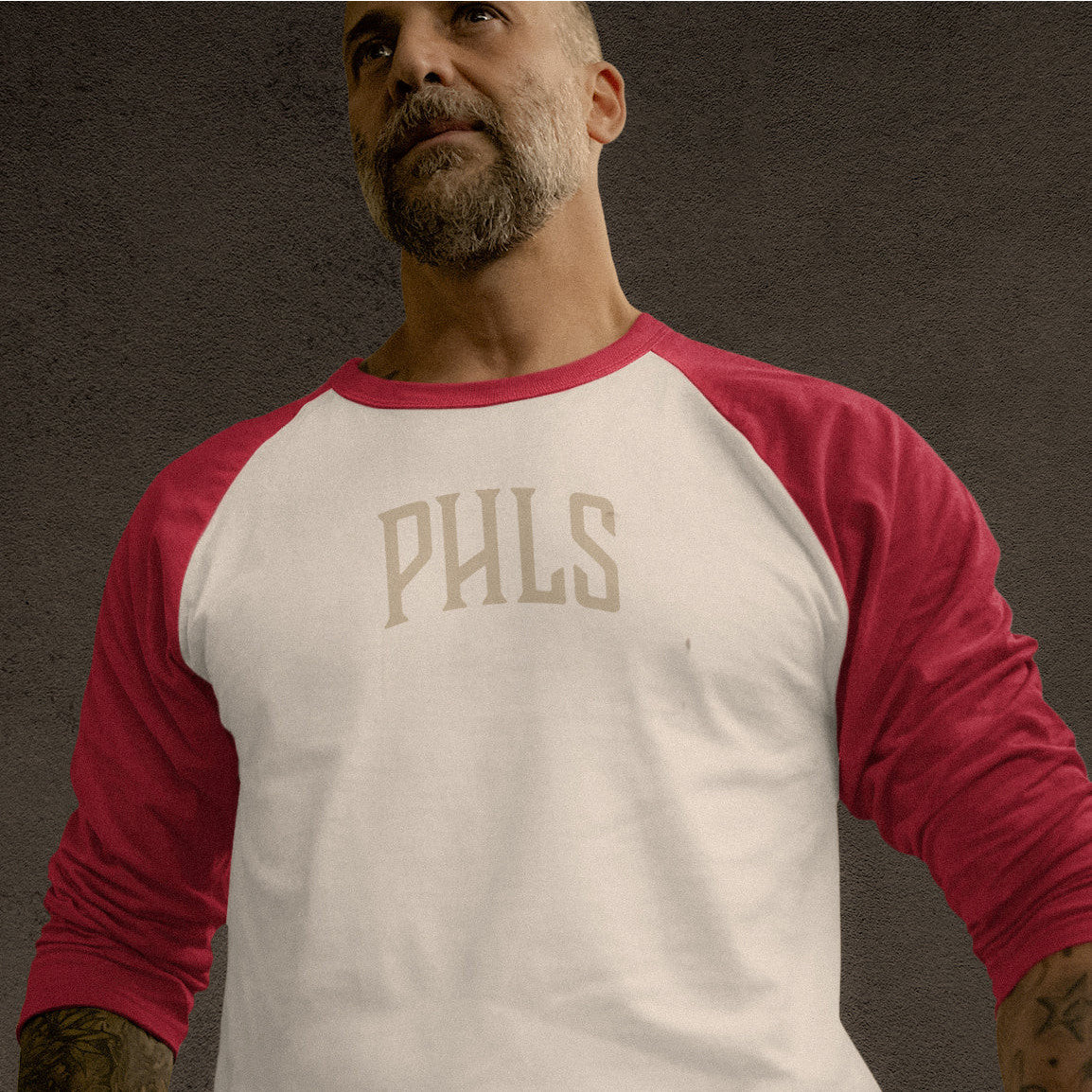 PHLS Fitted Red Raglan Tee