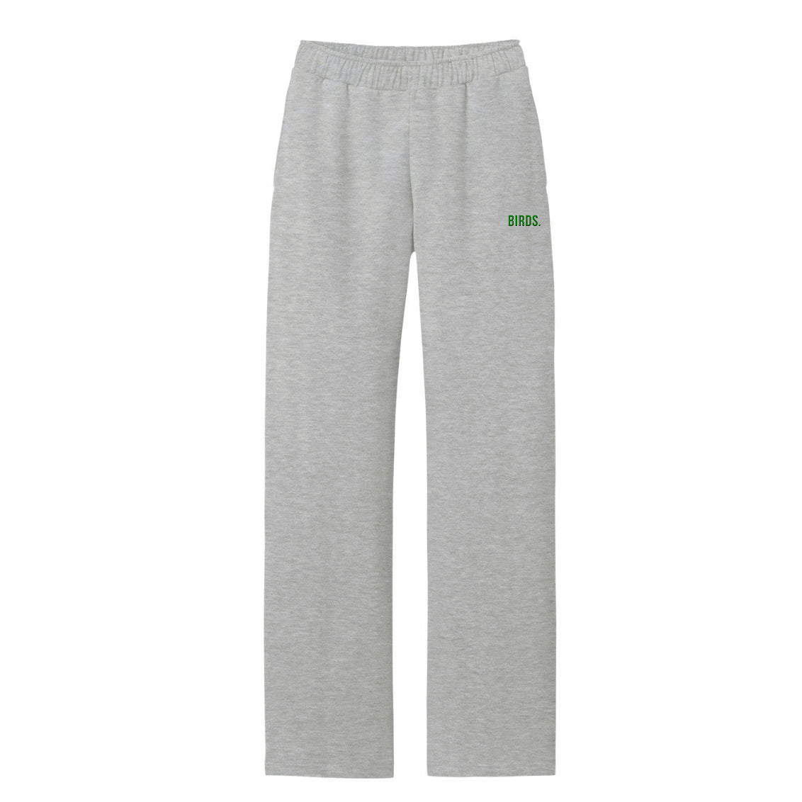 Grass Green Embroidery Open Bottom Sweatpant