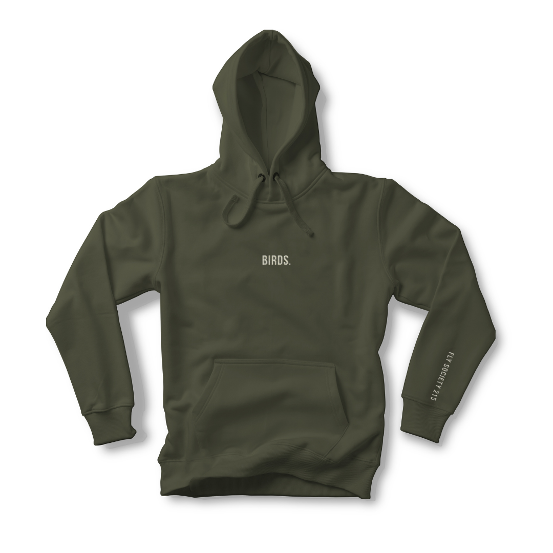 Ivory Embroidery Birds Heavyweight Hoodie