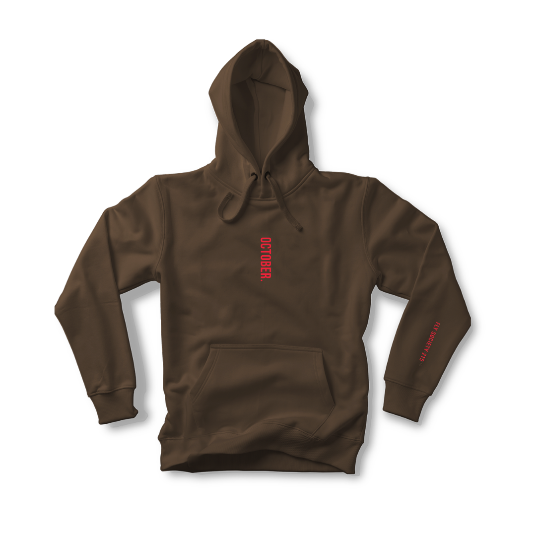 Fly Society 215 Phls red printed October heavyweight hoodie.