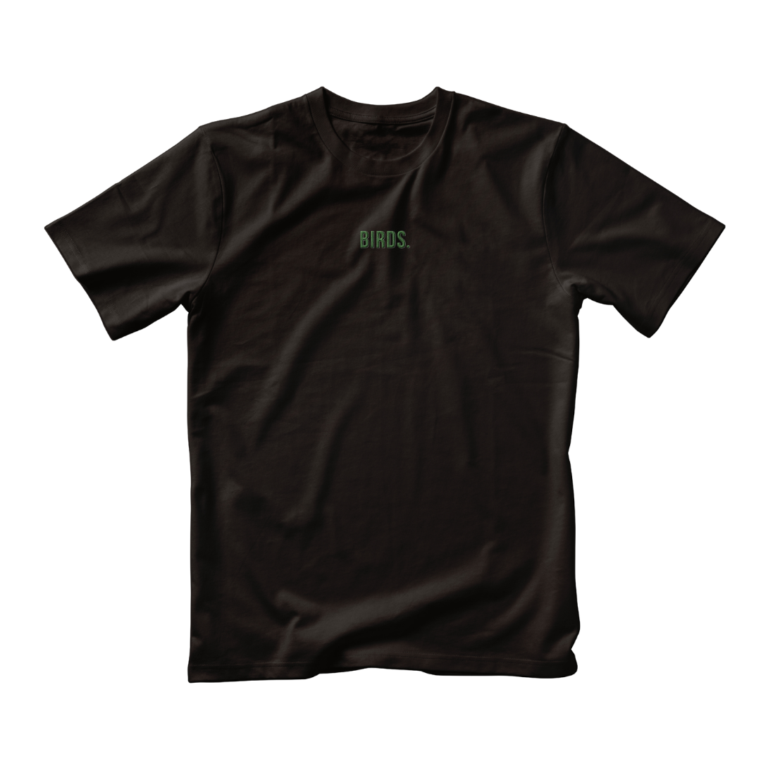 Birds Embroidered Micrographic Supima Tee
