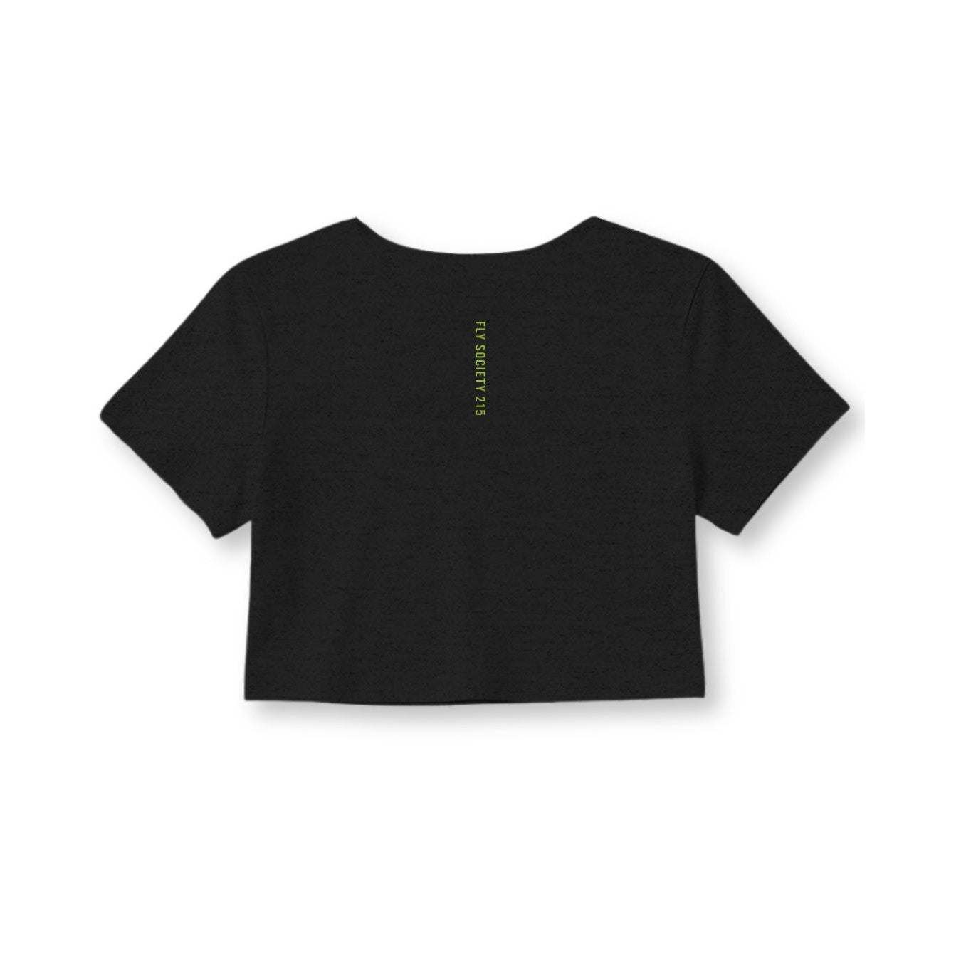Fly Society 215 Birds Arc cropped tee in lime print, additional view.