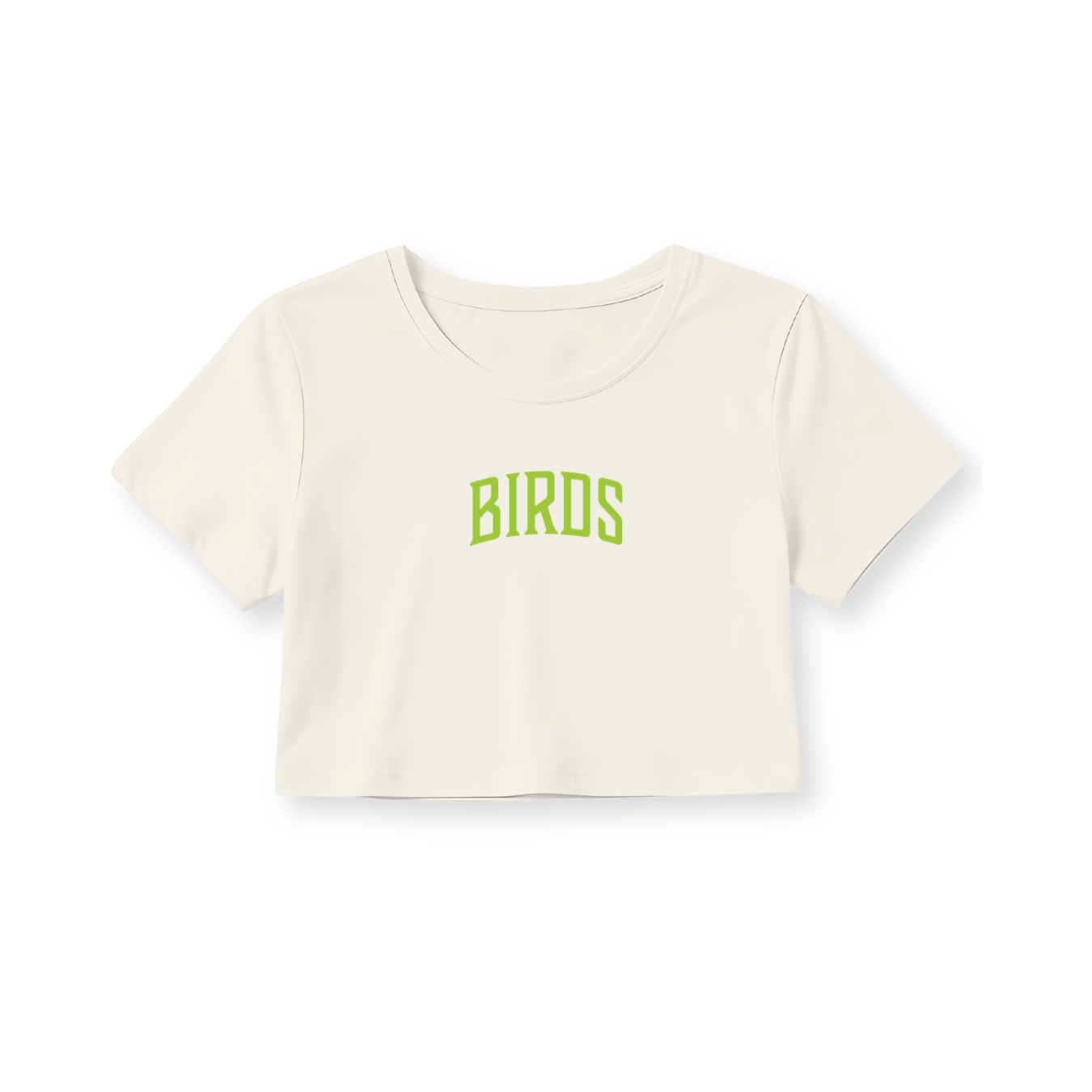 Fly Society 215 Birds Arc cropped tee in lime print.