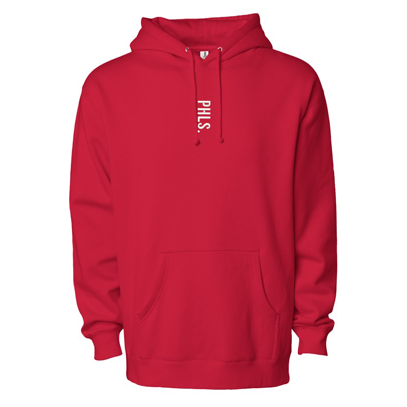 PHLS Vertical Embroidered Hoodie Red