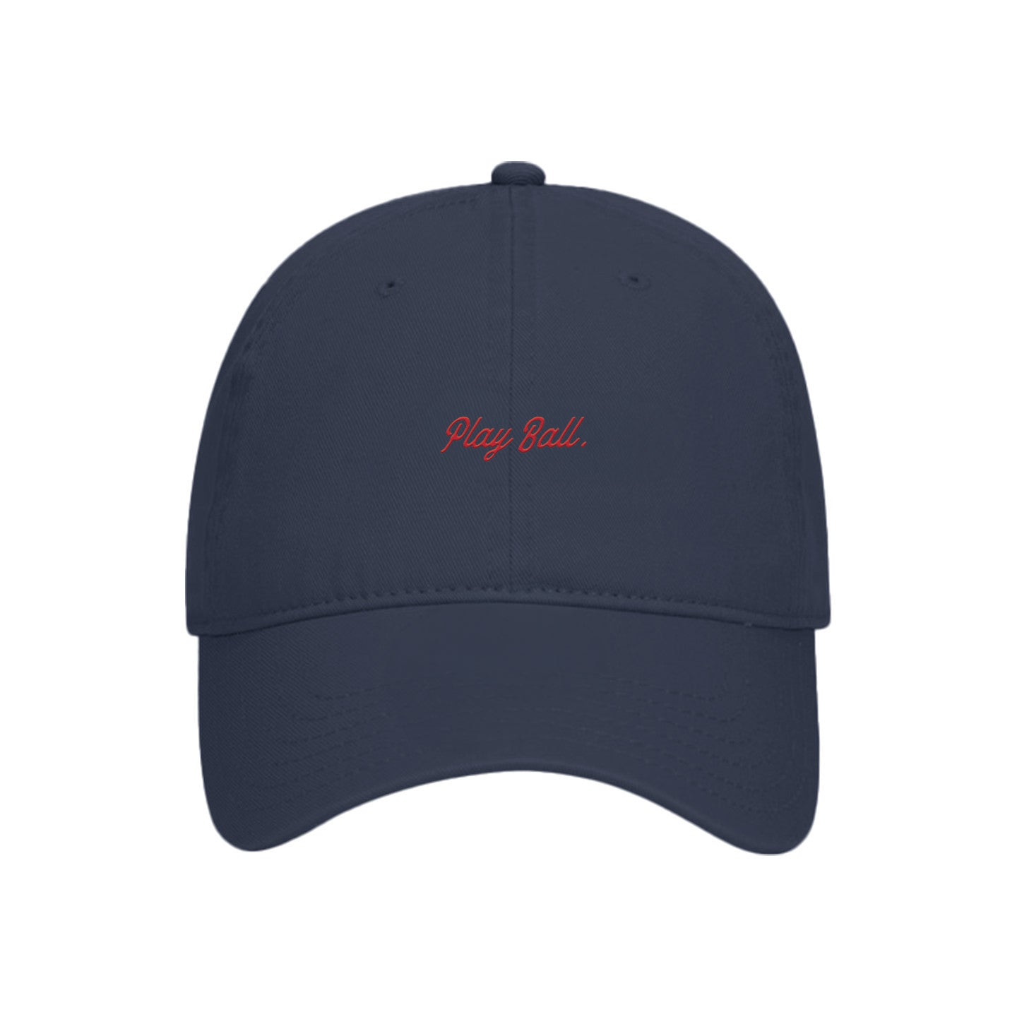 Play Ball Red Embroidery Baseball Dad Hat