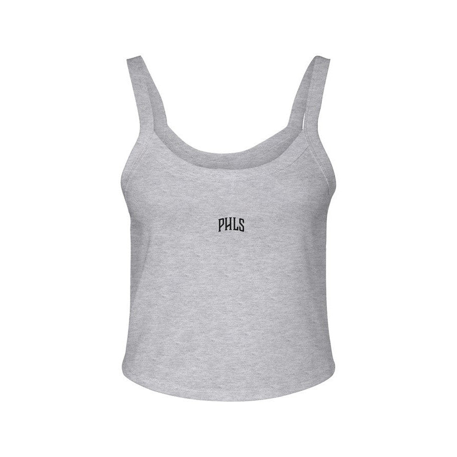 Fly Society 215 PHLS Arc micro-rib spaghetti strap tank, alternate view.