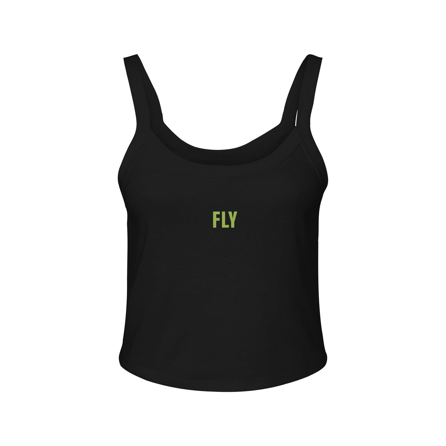 Fly Society 215 FLY embroidered spaghetti strap tank, alternate view.