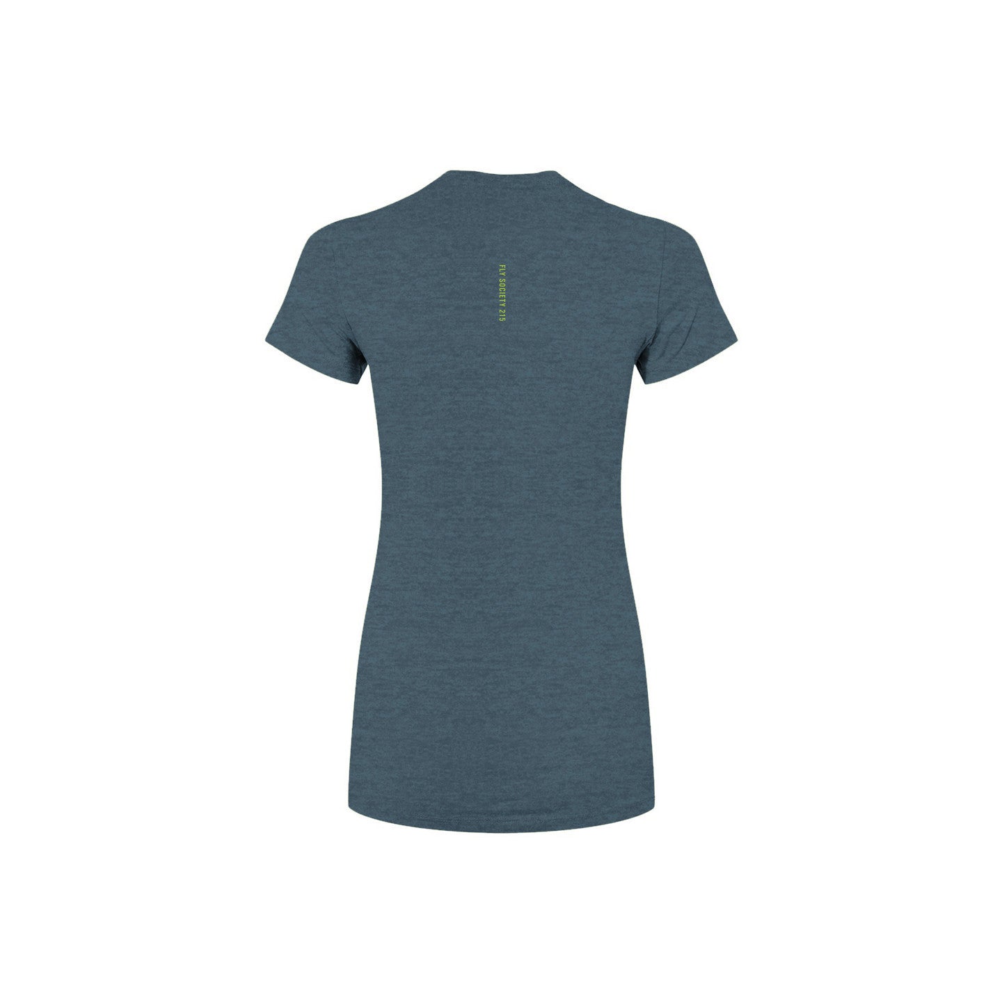Fly Society 215 Birds vertical women's heather slim tee in heather slate.