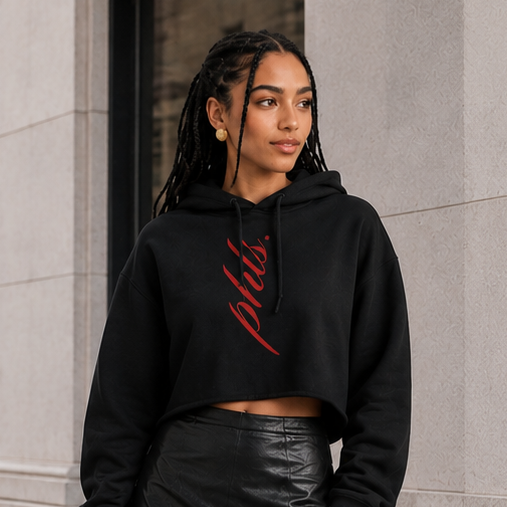 PHLS Script Cropped Hoodie