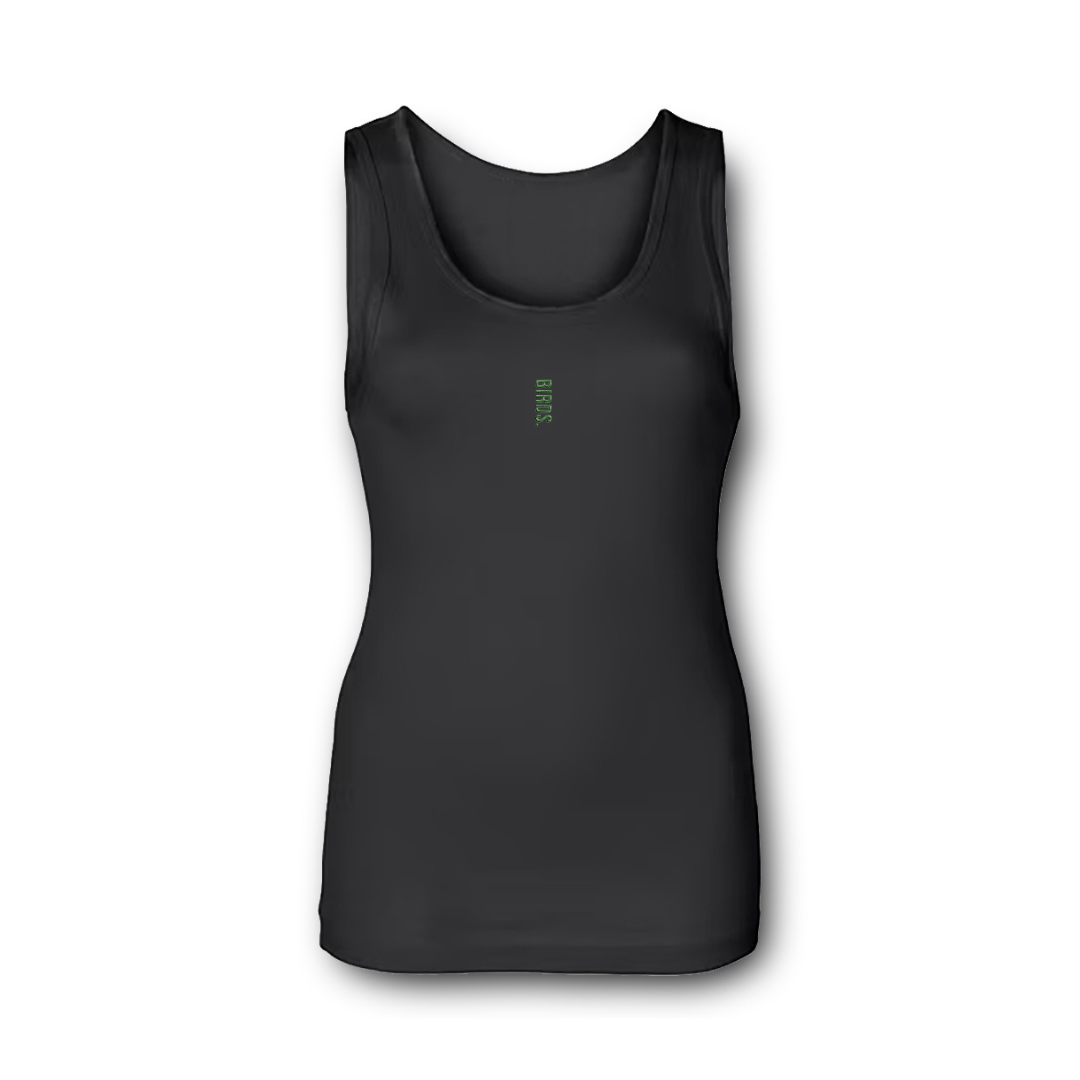 Fly Society 215 Birds embroidered women's fitted micrographic tank.