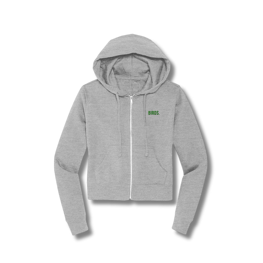 Kelly Green Embroidery Womens Zip Hoodie
