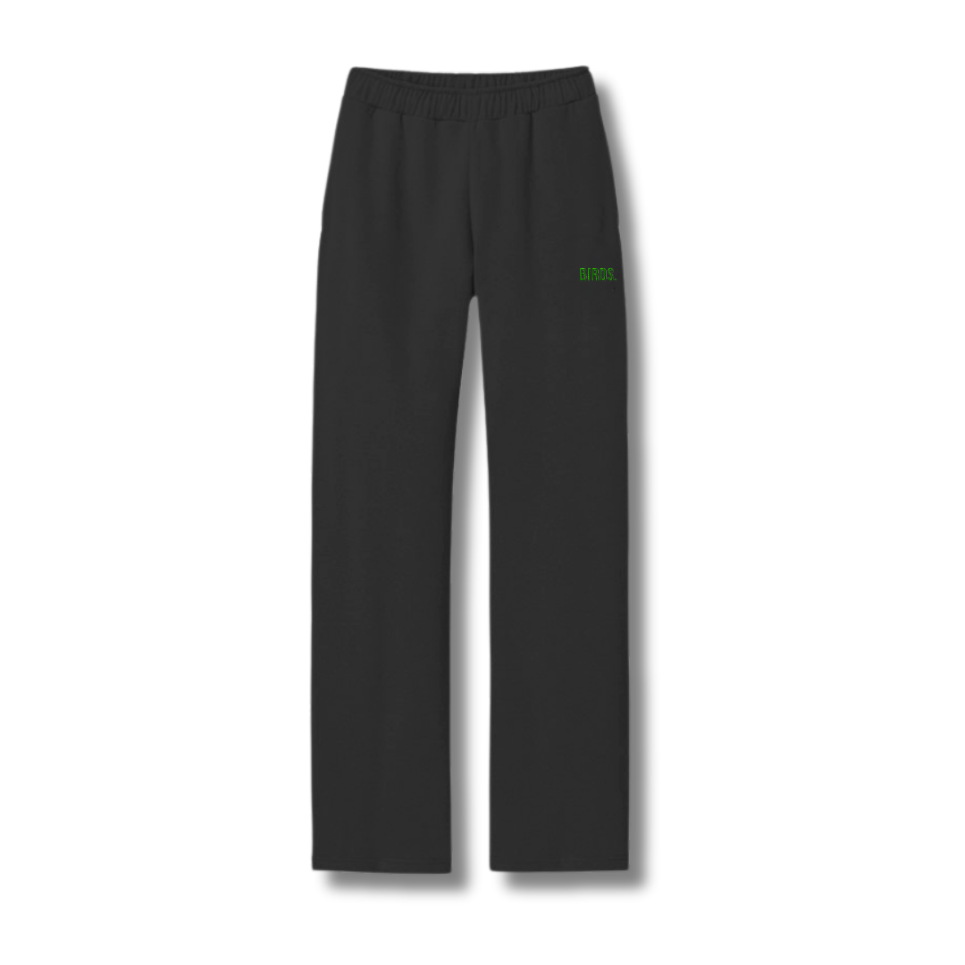 Kelly Green Embroidered Open Bottom Sweatpant