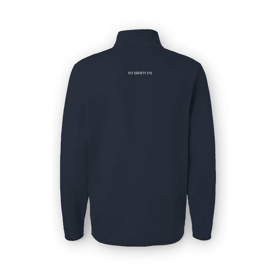 Fly Society 215 ceLEBRate quarter-zip pullover, detail of the cadet collar.