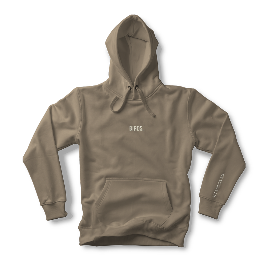 Ivory Embroidery Birds Heavyweight Hoodie