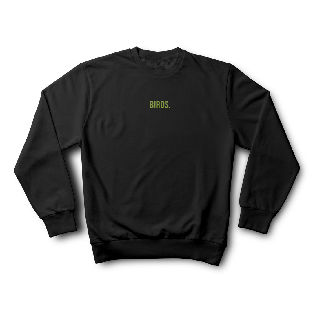Birds Embroidered Heavyweight Crewneck Sweatshirt
