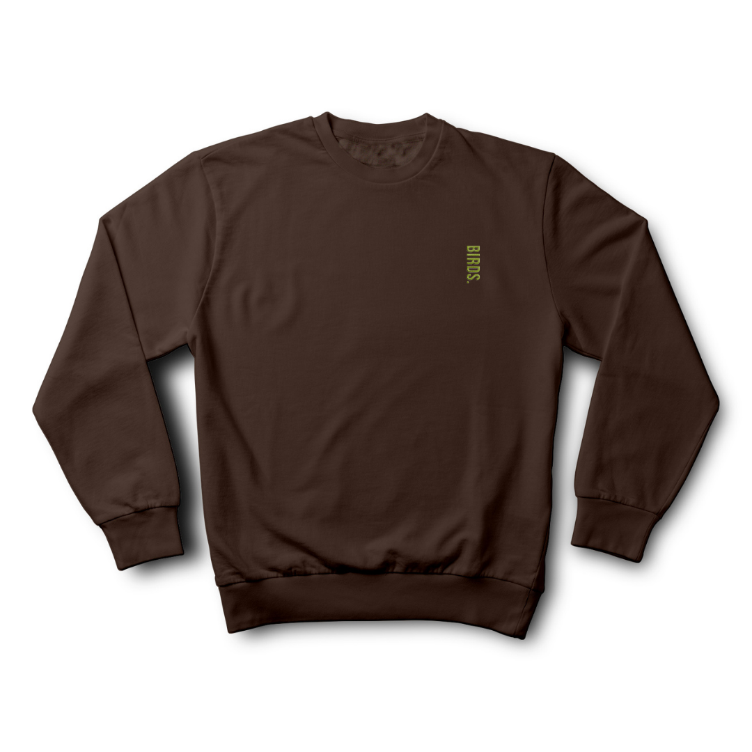 Birds Vertical Embroidered Heavyweight Crewneck Sweatshirt