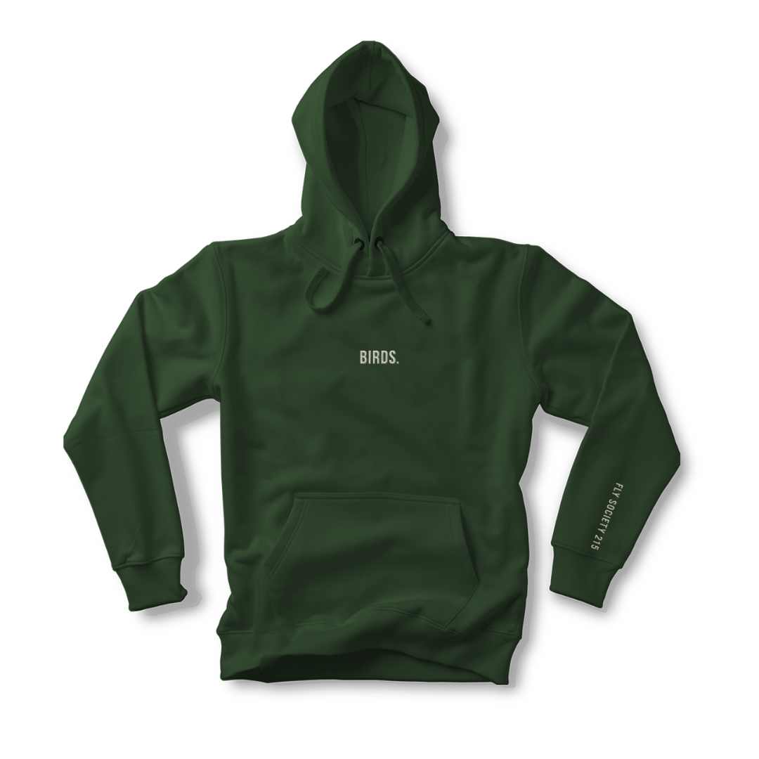 Ivory Embroidery Birds Heavyweight Hoodie