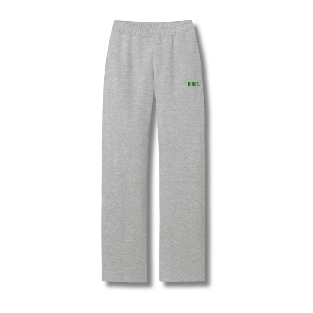 Kelly Green Embroidered Open Bottom Sweatpant