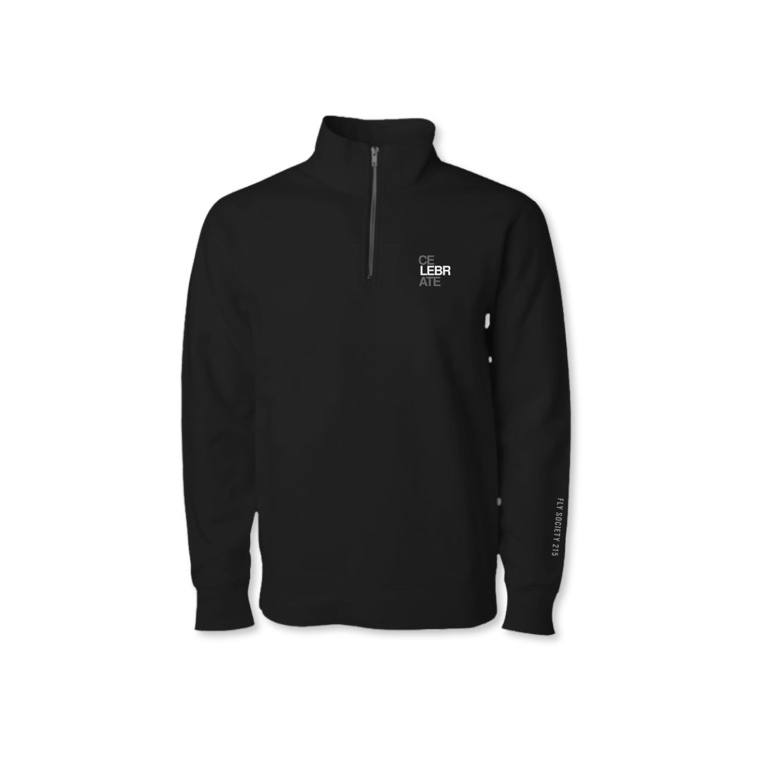 Fly Society 215 ceLEBRate quarter-zip pullover in four-way stretch French terry.