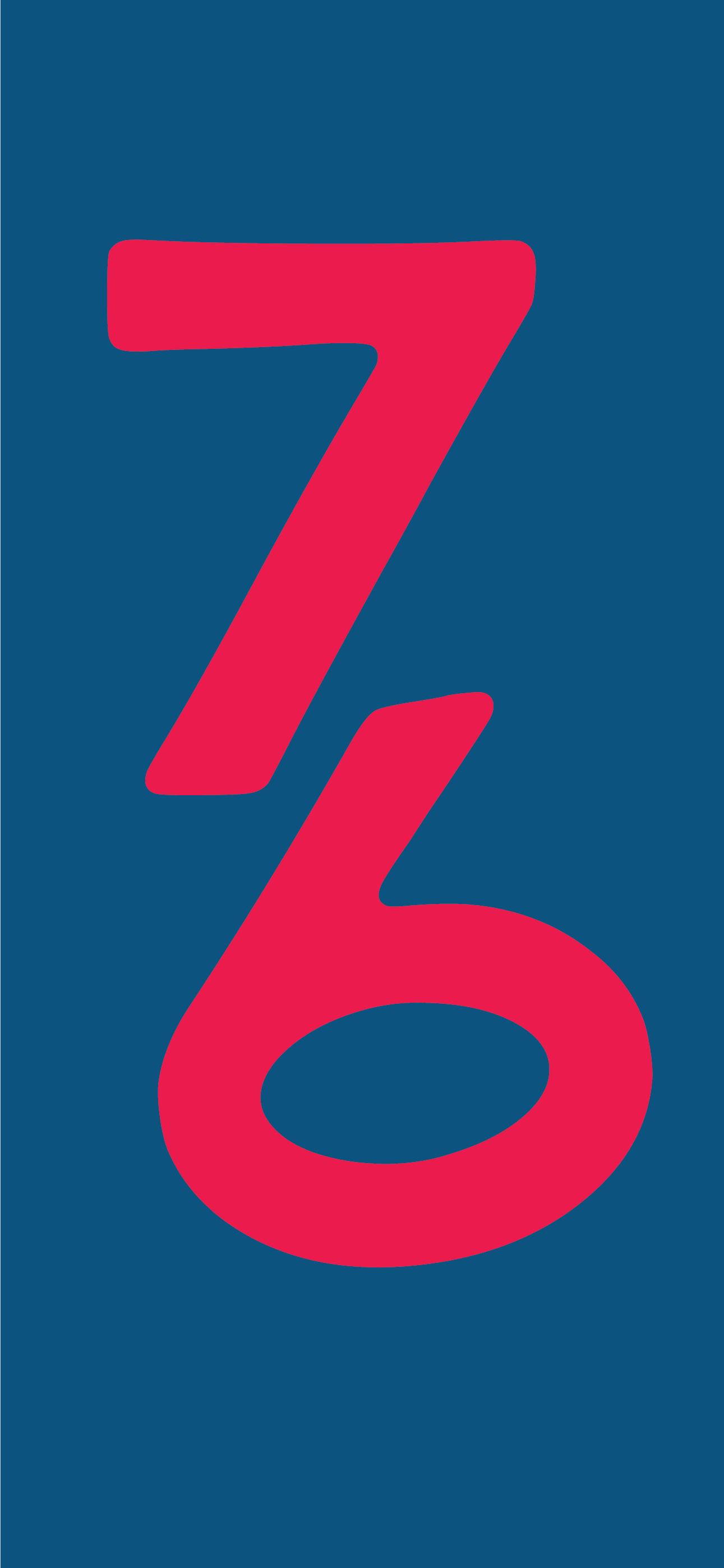 Red numbers '76' on a blue background