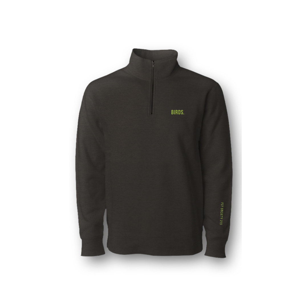 Lime Embroidery Midweight Quarter Zip Sweatshirt