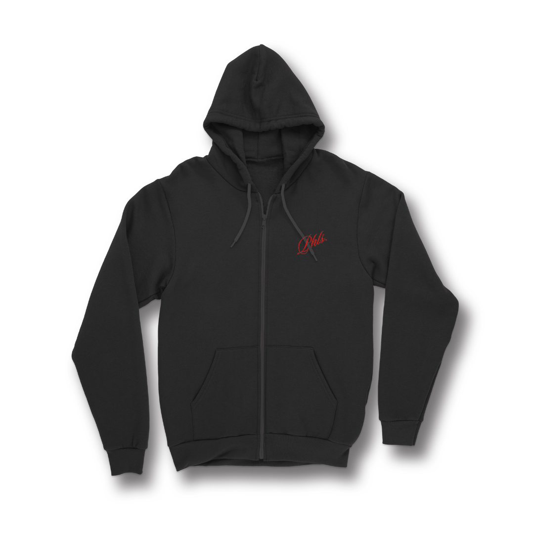 Embroidered Phls Zip Heavyweight Hoodie