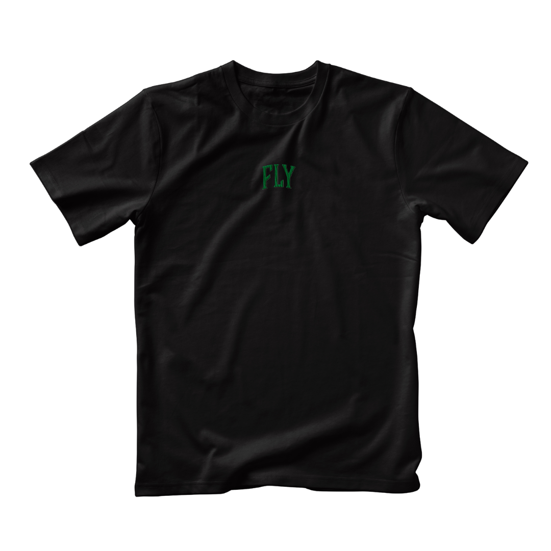 Embroidered Birds Arc Supima Tee