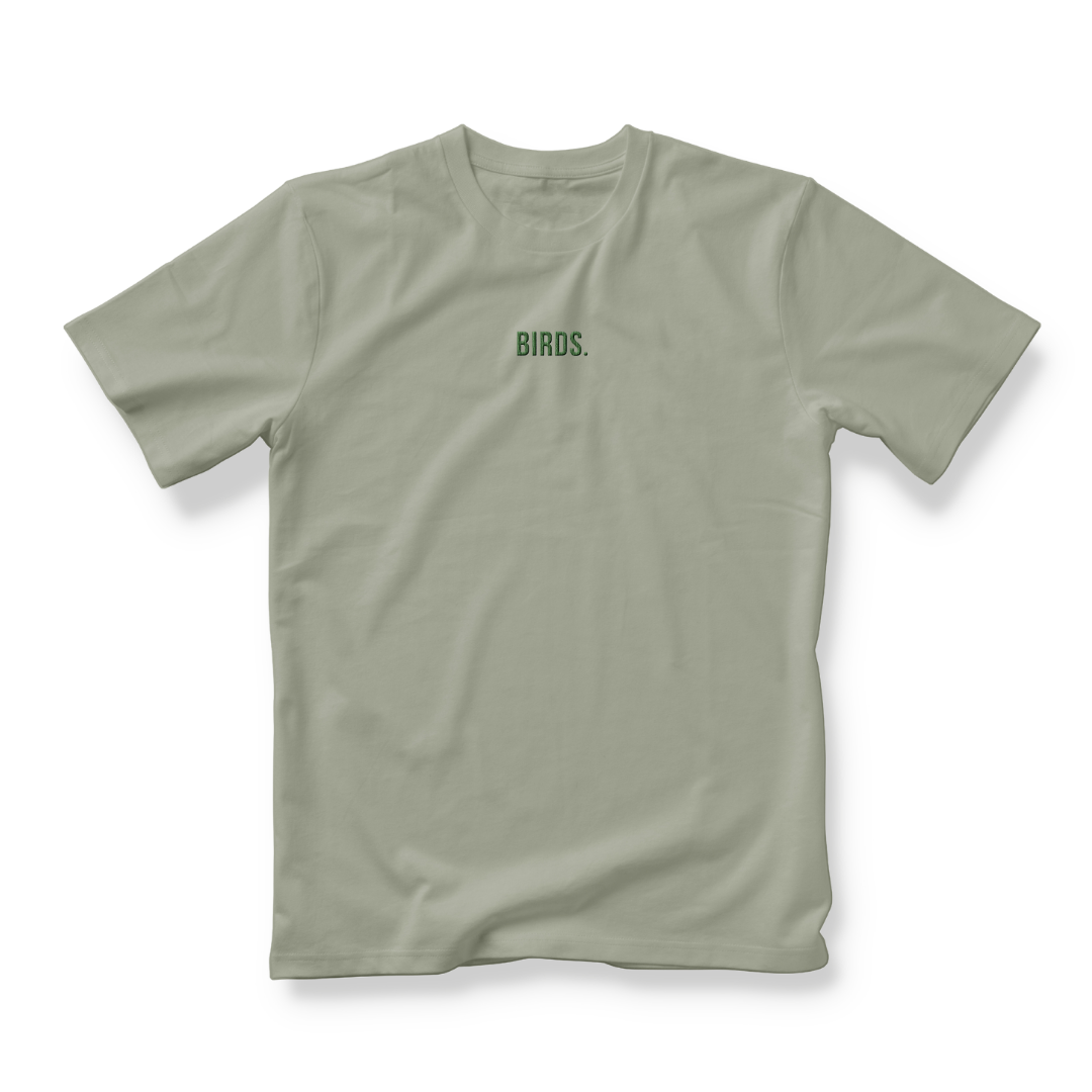 Birds Embroidered Micrographic Supima Tee