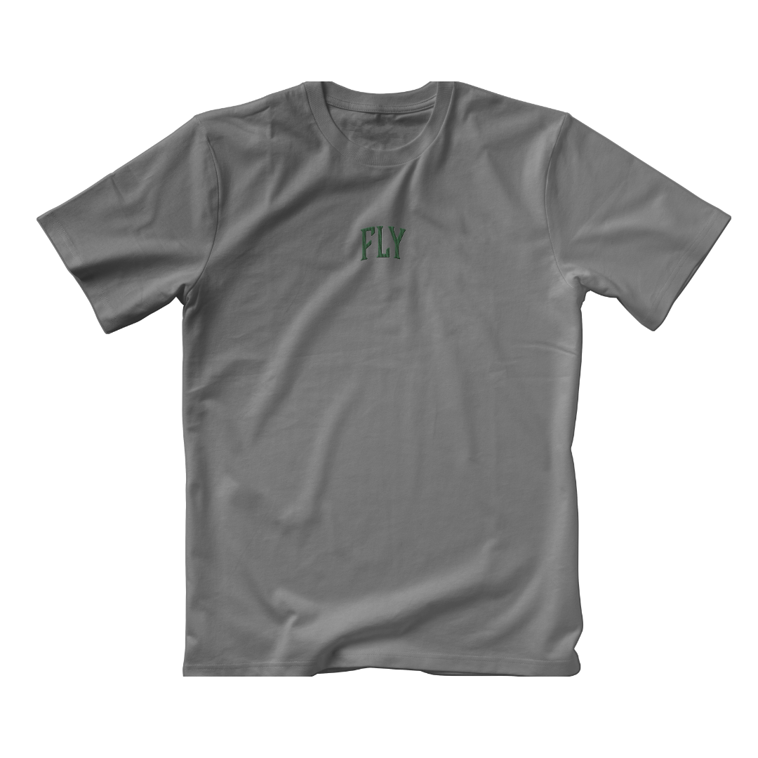 Embroidered Birds Arc Supima Tee