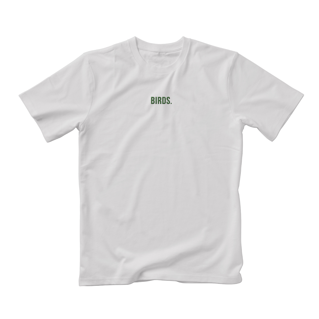 Birds Embroidered Micrographic Supima Tee