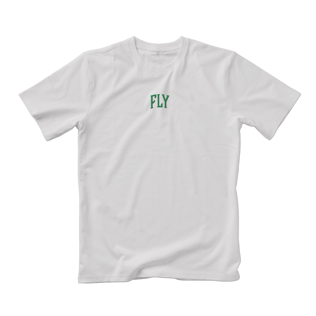 Embroidered Birds Arc Supima Tee